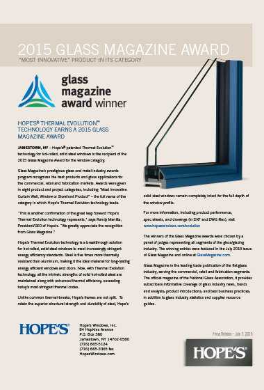 HOPES Press 2015 Glass Magazine Award thumbnail