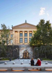 Philadelphia Museum of Art exterior curved vestibule, doors by Hopes Windows, USA made.