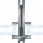 Hope's SlightLine175 Series, detailed profile illustration, hot-rolled steel mullion designed to reduce bulk and sightlines