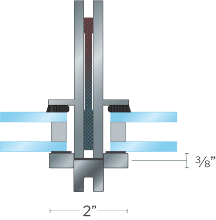 Hope's SlightLine175 Series, detailed profile illustration, hot-rolled steel mullion designed to reduce bulk and sightlines