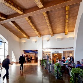 Hopes steel windows in airport concourse located in Santa Barbara, CA.