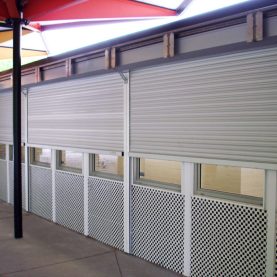 Mid-century modern pavilion restored with Hopes single-hung steel replacement windows.