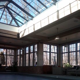 Pool house with Hope’s steel windows and skylights