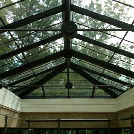 Hope’s custom steel skylight above indoor pool