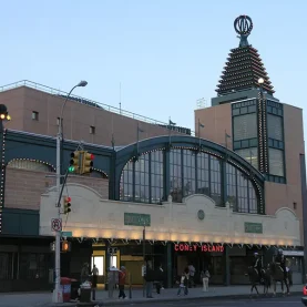 Dramatic arch, Stillwell Ave, Coney Island, NY custom windows by Hopes Windows.